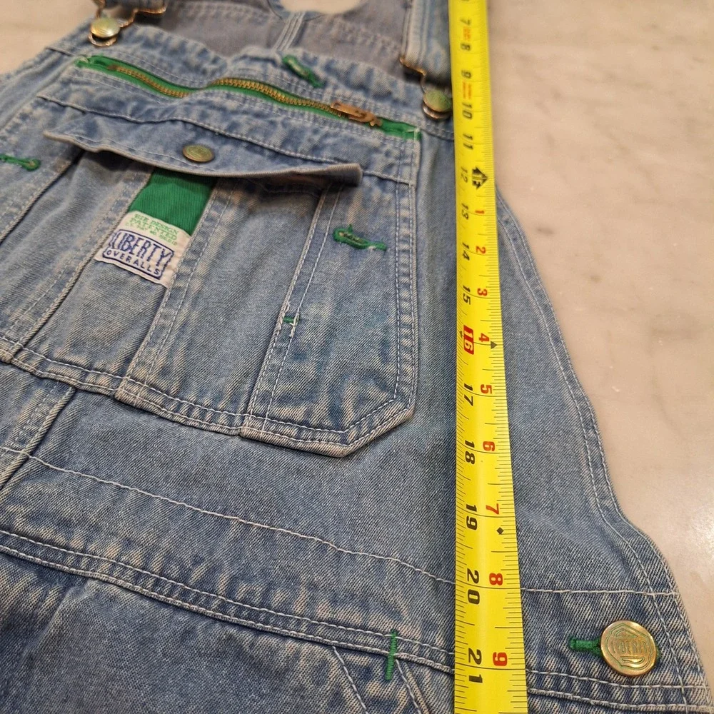 Vtg 90s Liberty Denim Overalls 36x30 Lt Wash Bib Workwear Utility Carpenter AsIs - Picture 8 of 13